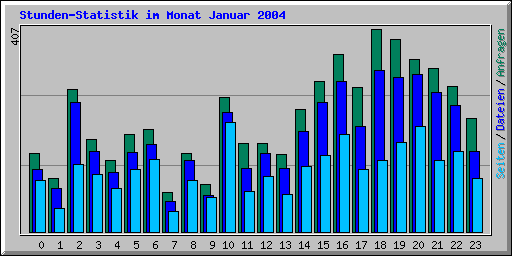 Stunden-Statistik im Monat Januar 2004